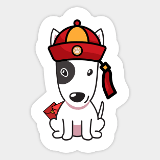 Cute Lunar New Year Bulldog Terrier Sticker